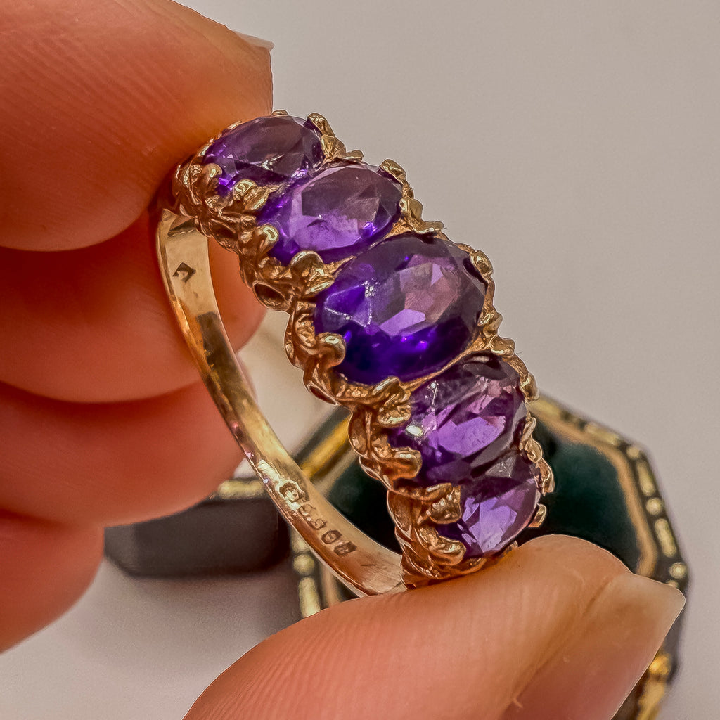 Vintage 9ct Gold Amethyst Ring