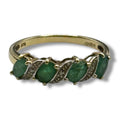 Vintage 9ct Gold Emerald & Diamond Ring – Size P