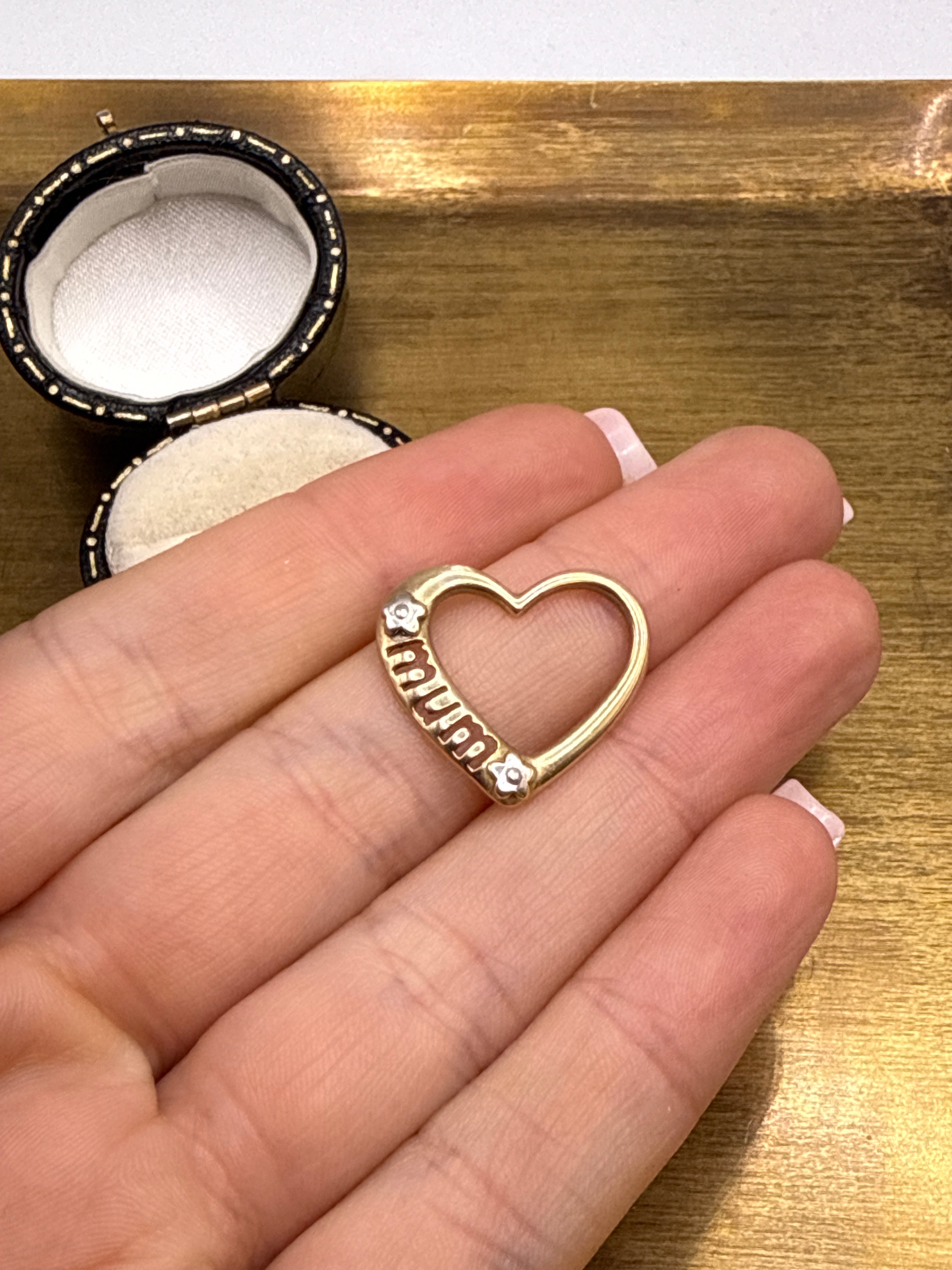 Vintage 9ct Gold MUM Pendant