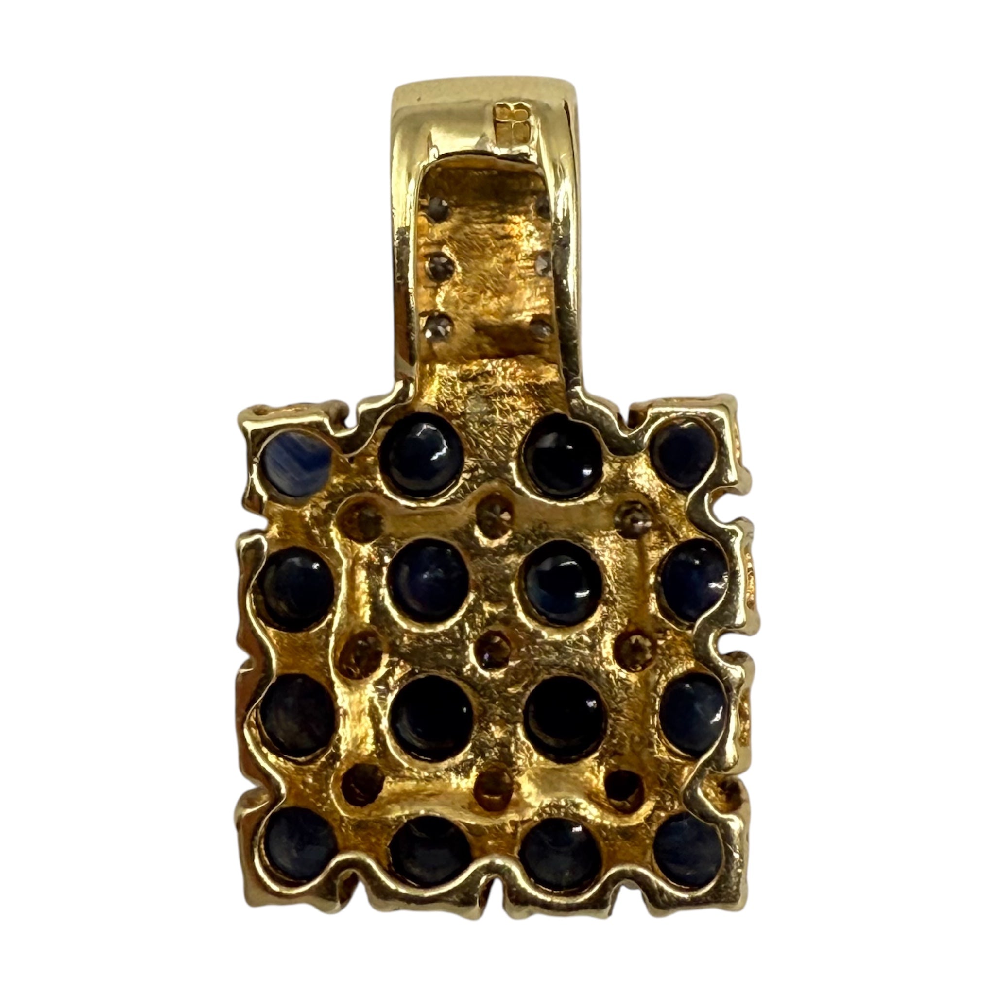 Vintage 18ct Gold Sapphire & Diamond Pendant