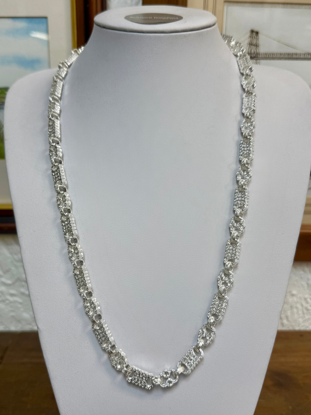 New Stars & Bars Design Sterling Silver Chain