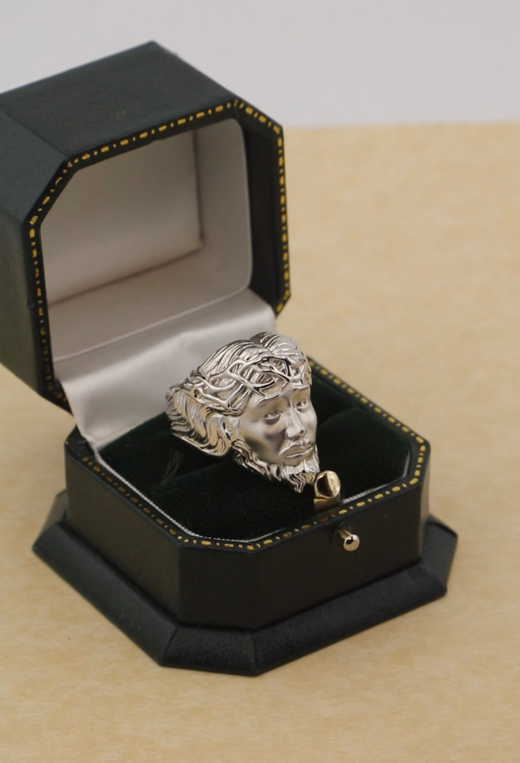 New Sterling Silver Jesus Ring