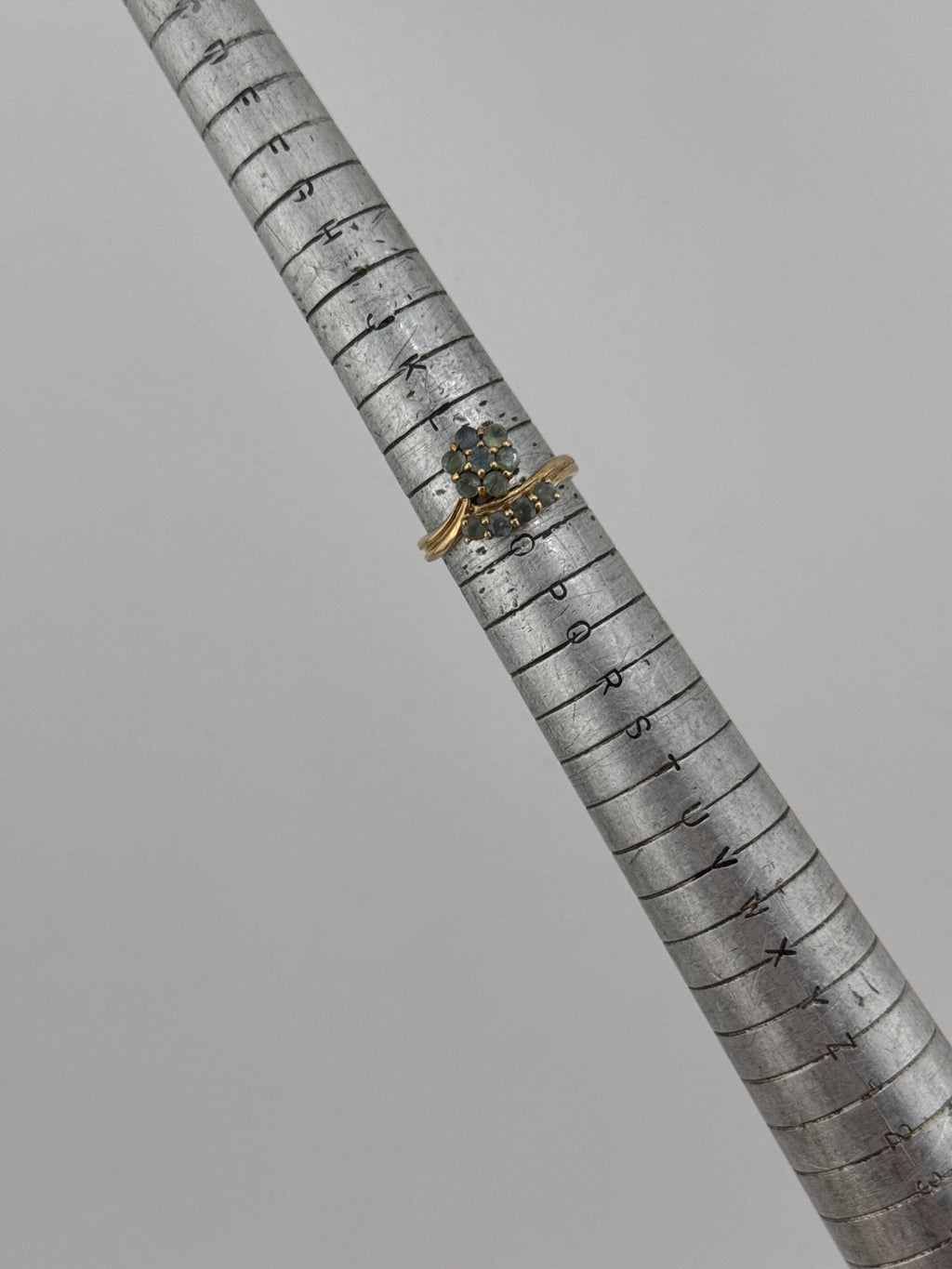 Vintage 9ct Gold Green Amethyst Ring