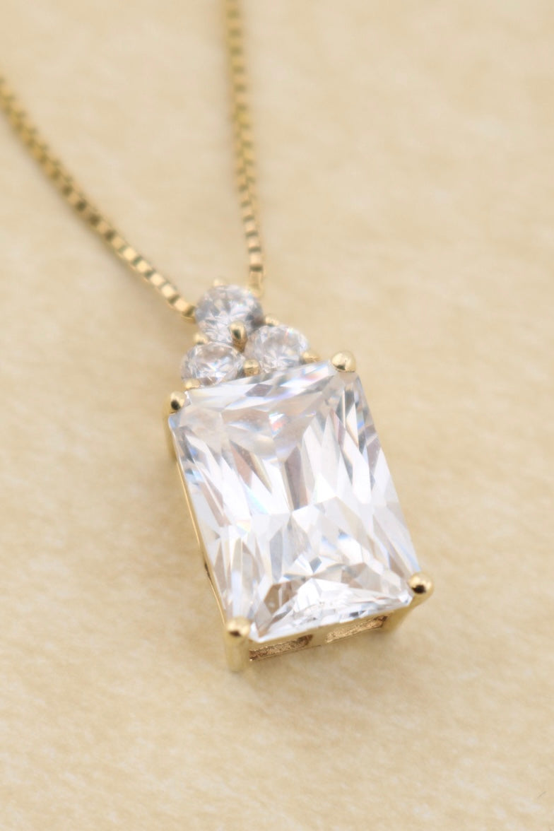 Vintage 14ct Gold Cubic Zirconia Pendant Necklace