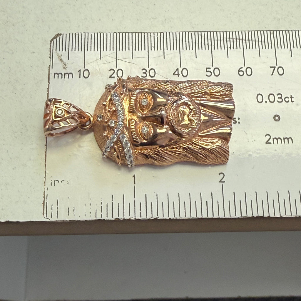 New Gold on Silver Jesus Pendant