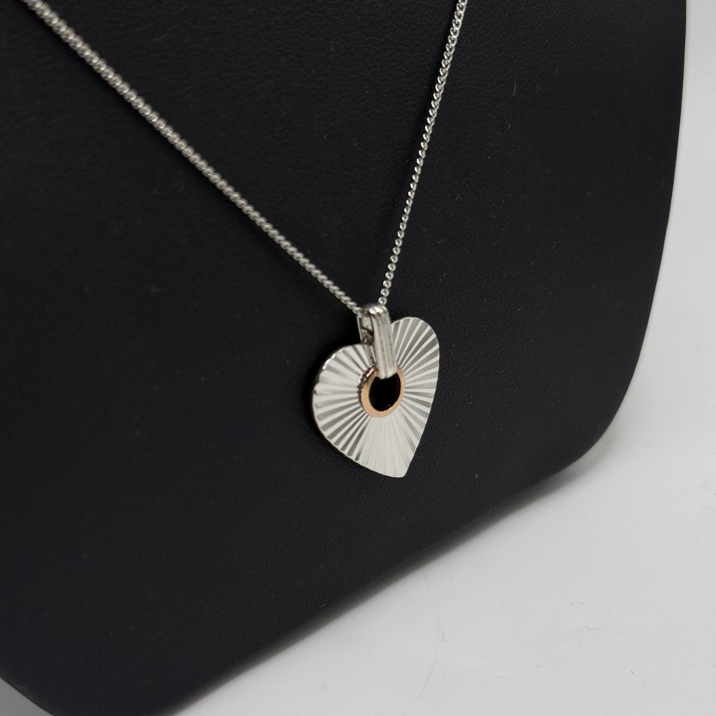 Vintage Clogau Cariad Horizon Silver & Rose Gold Heart Pendant