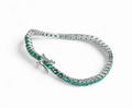 New Green Tennis Bracelet Sterling Silver