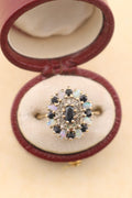 Vintage 9ct Gold Opal & Sapphire Ring