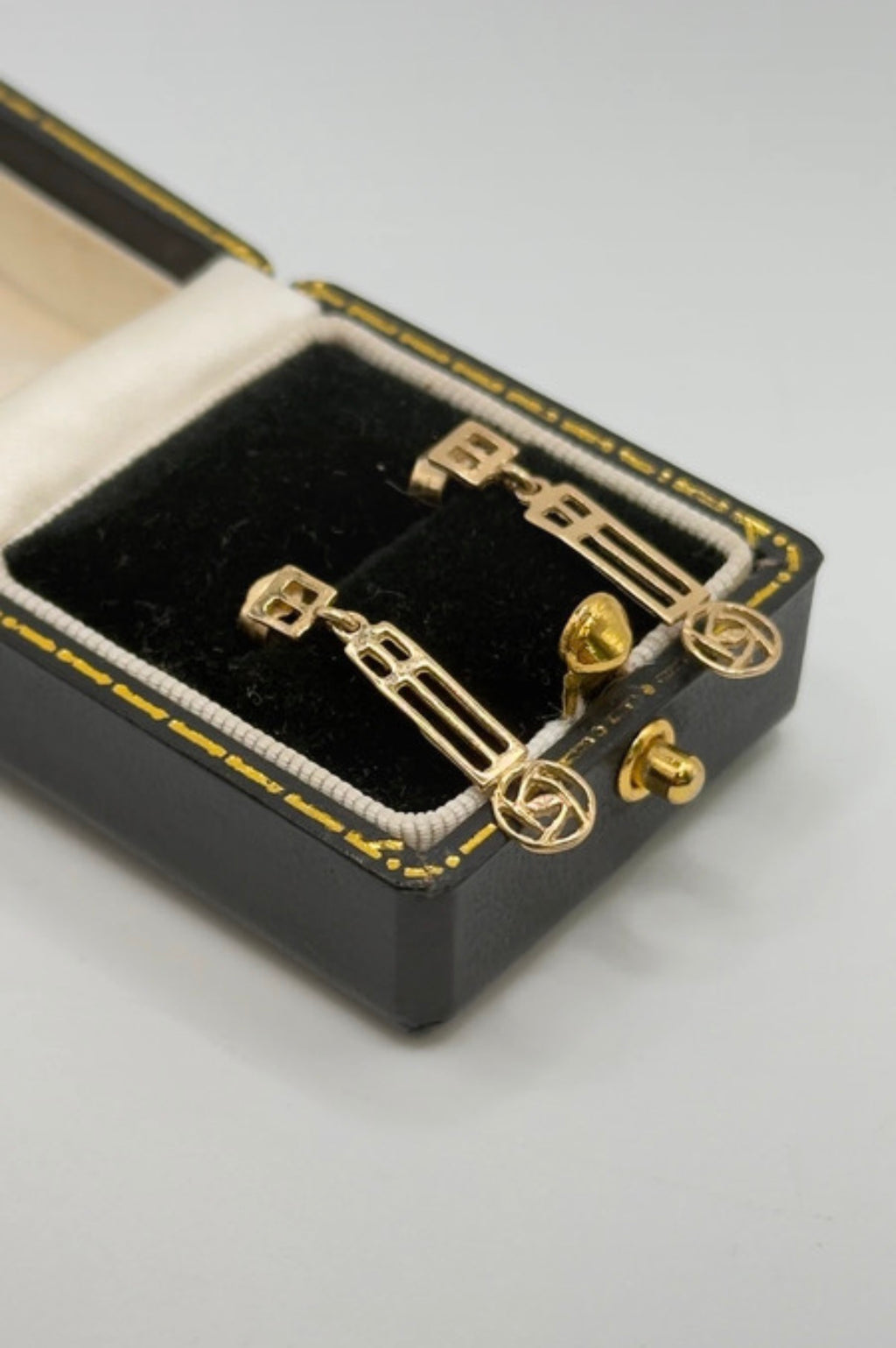Vintage 9ct Gold Mackintosh-Style Earrings