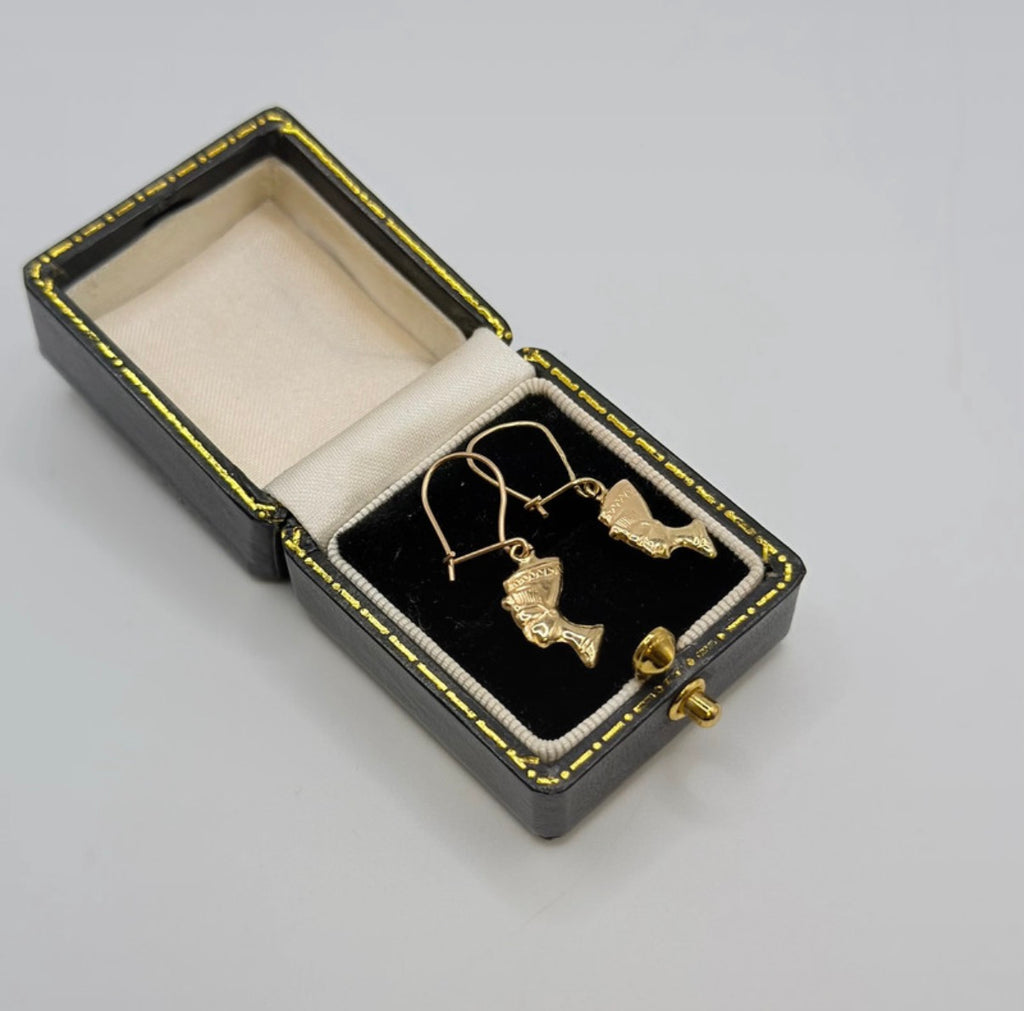 Vintage 9ct Gold Nefertiti Earrings
