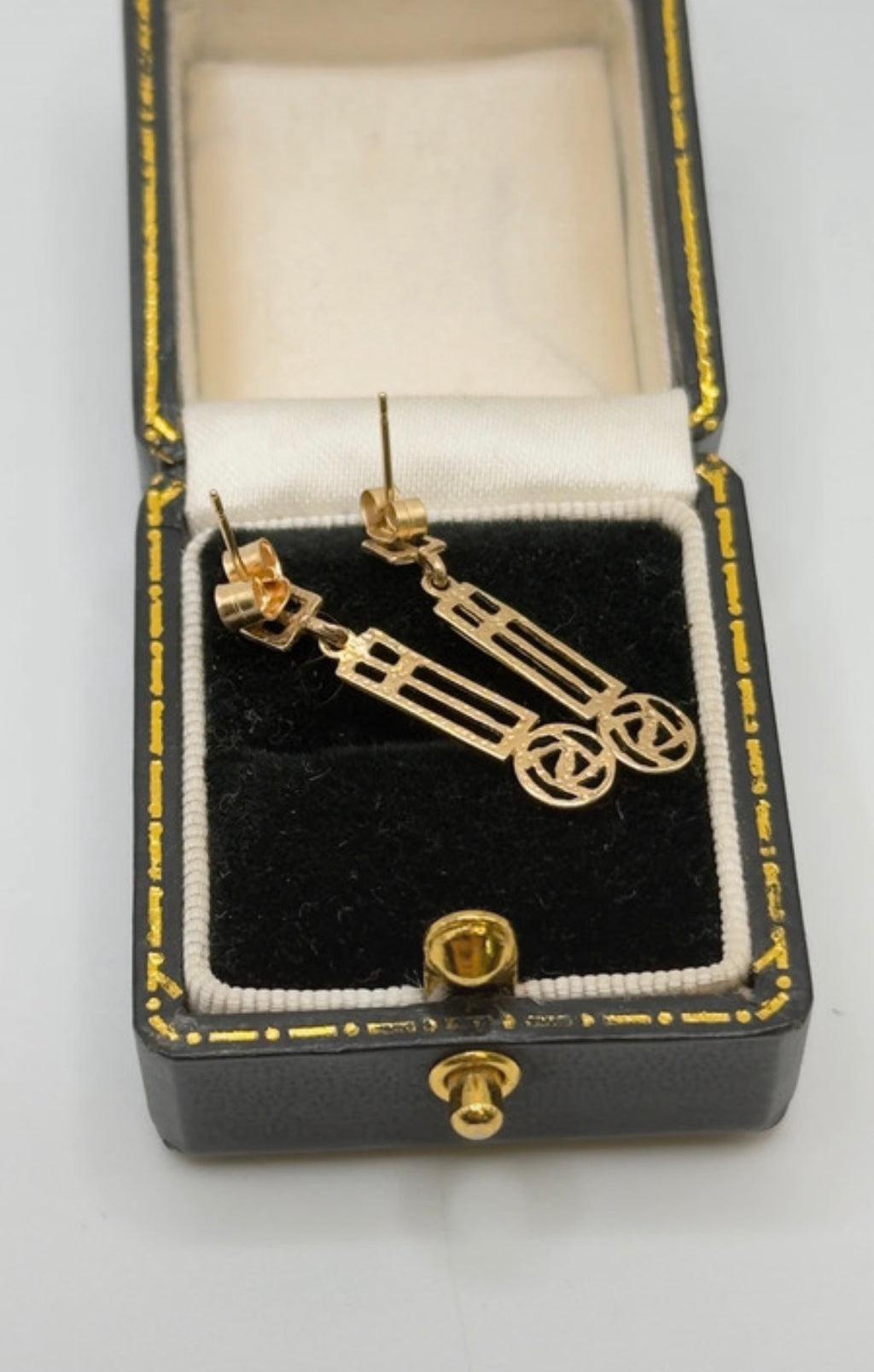 Vintage 9ct Gold Mackintosh-Style Earrings