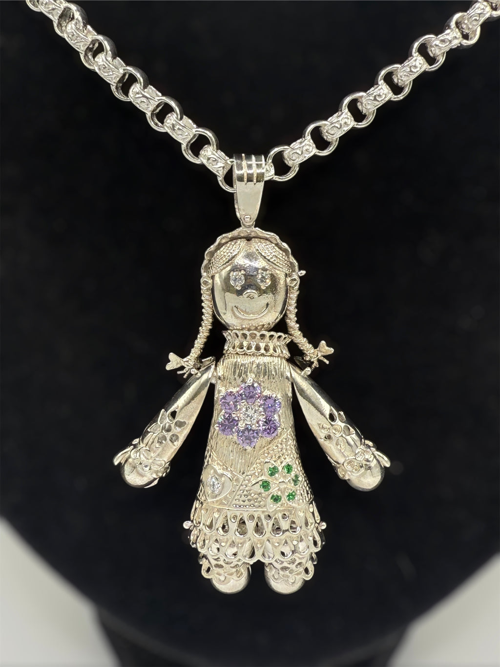 Brand New Sterling Silver Ragdoll Pendant