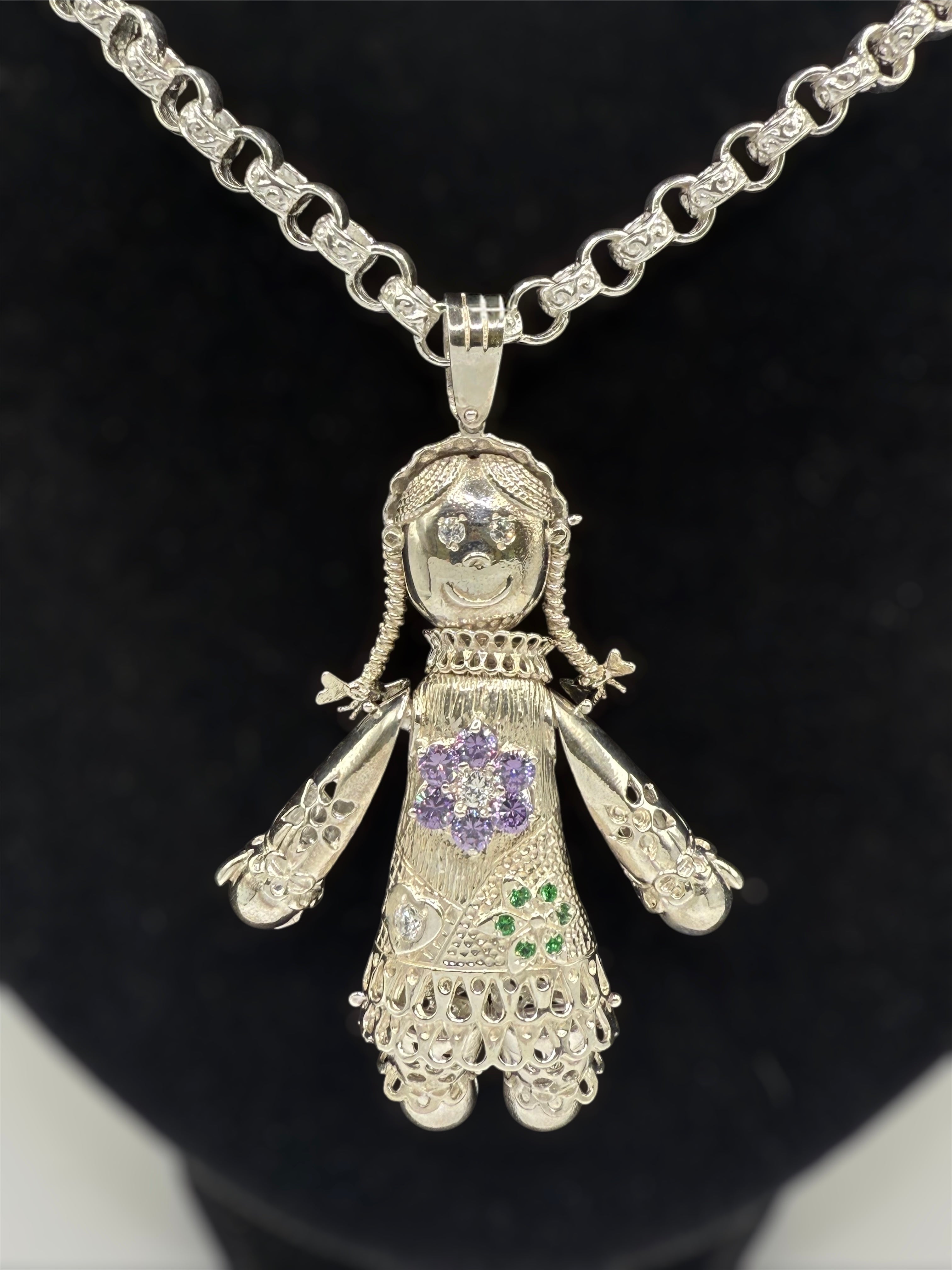 Brand New Sterling Silver Ragdoll Pendant