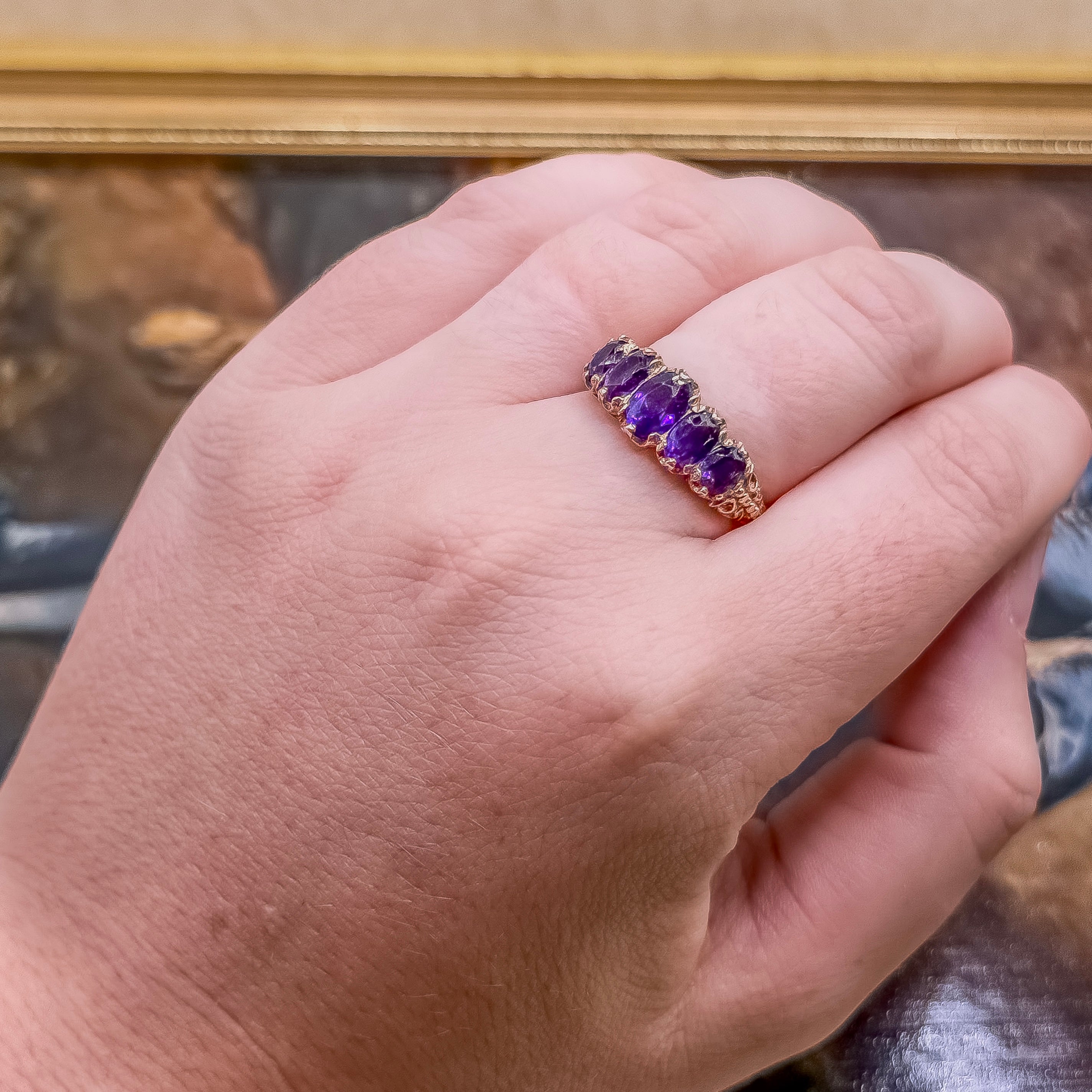 Vintage 9ct Gold Amethyst Ring