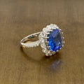 Pre-Owned Sterling Silver Blue Stone Ring – Size N