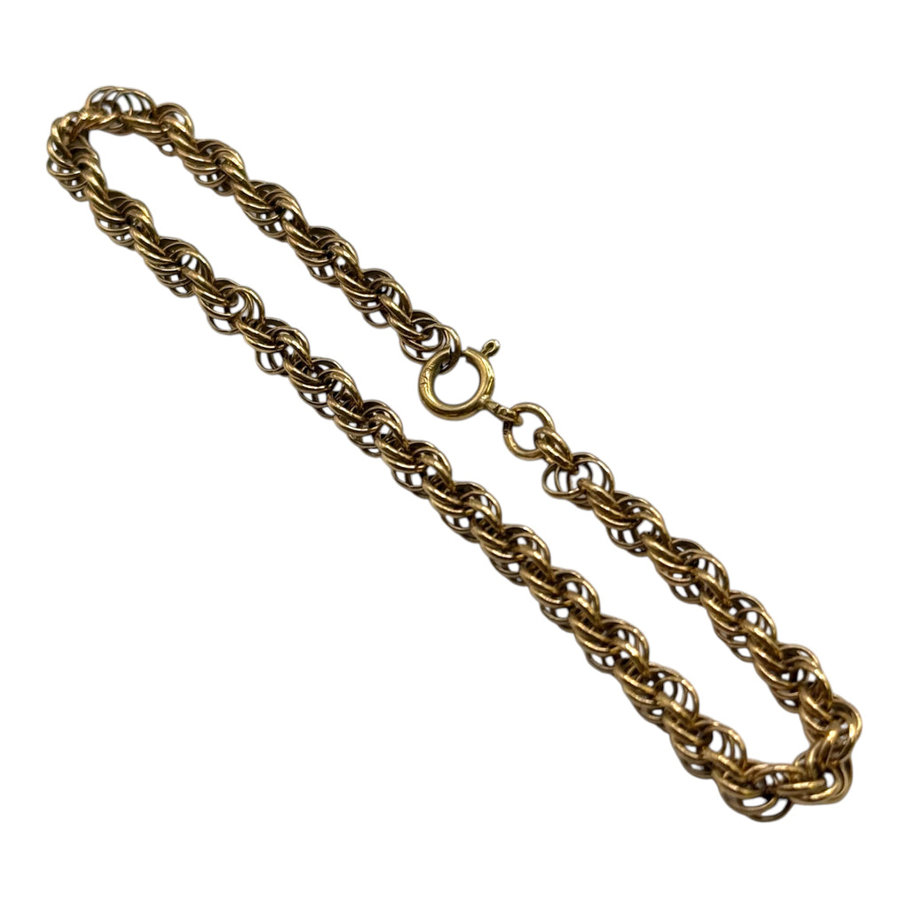 Vintage 9ct Gold Triple Link Twisted Design Bracelet – Unisex