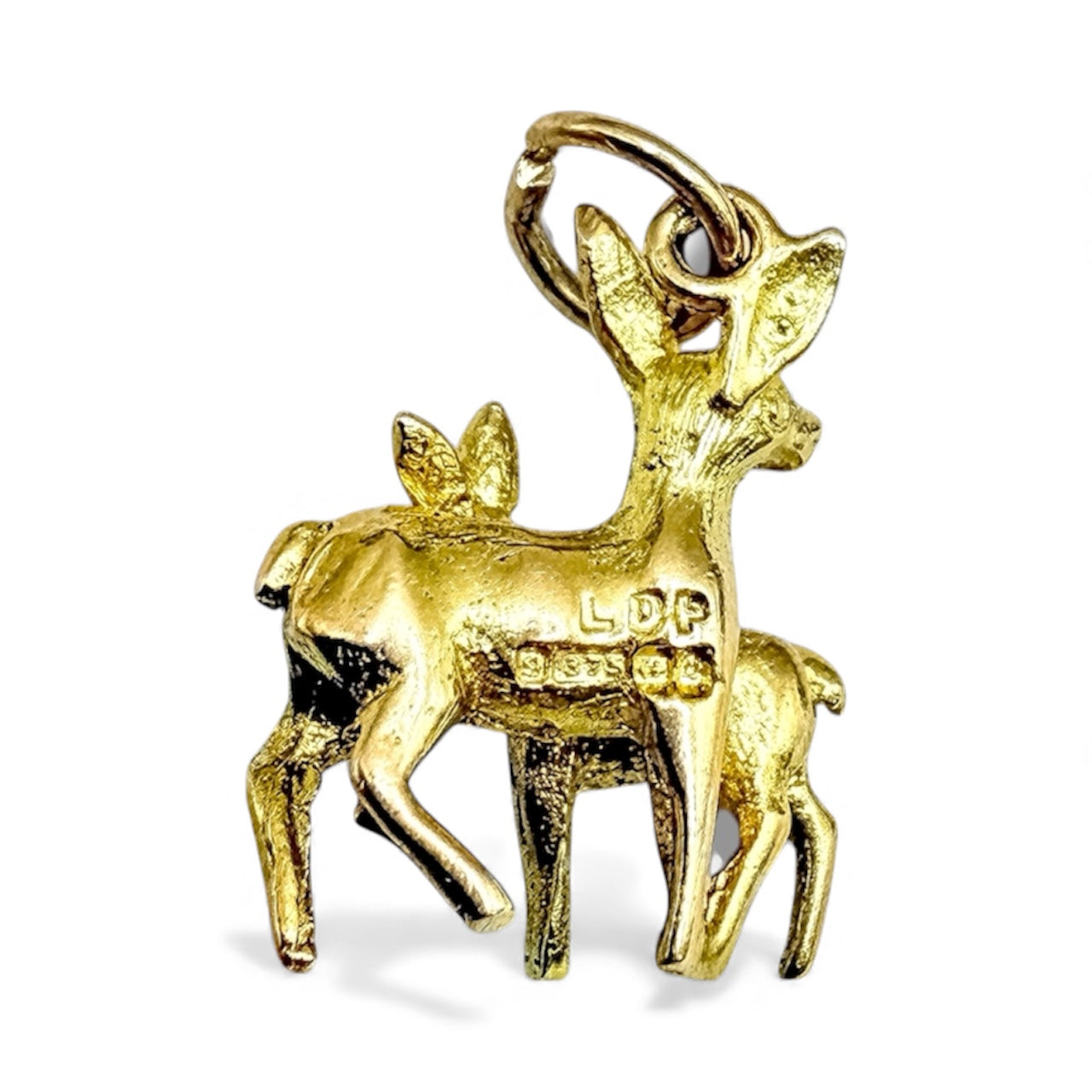 Vintage 9ct Gold Deer and Fawn Charm