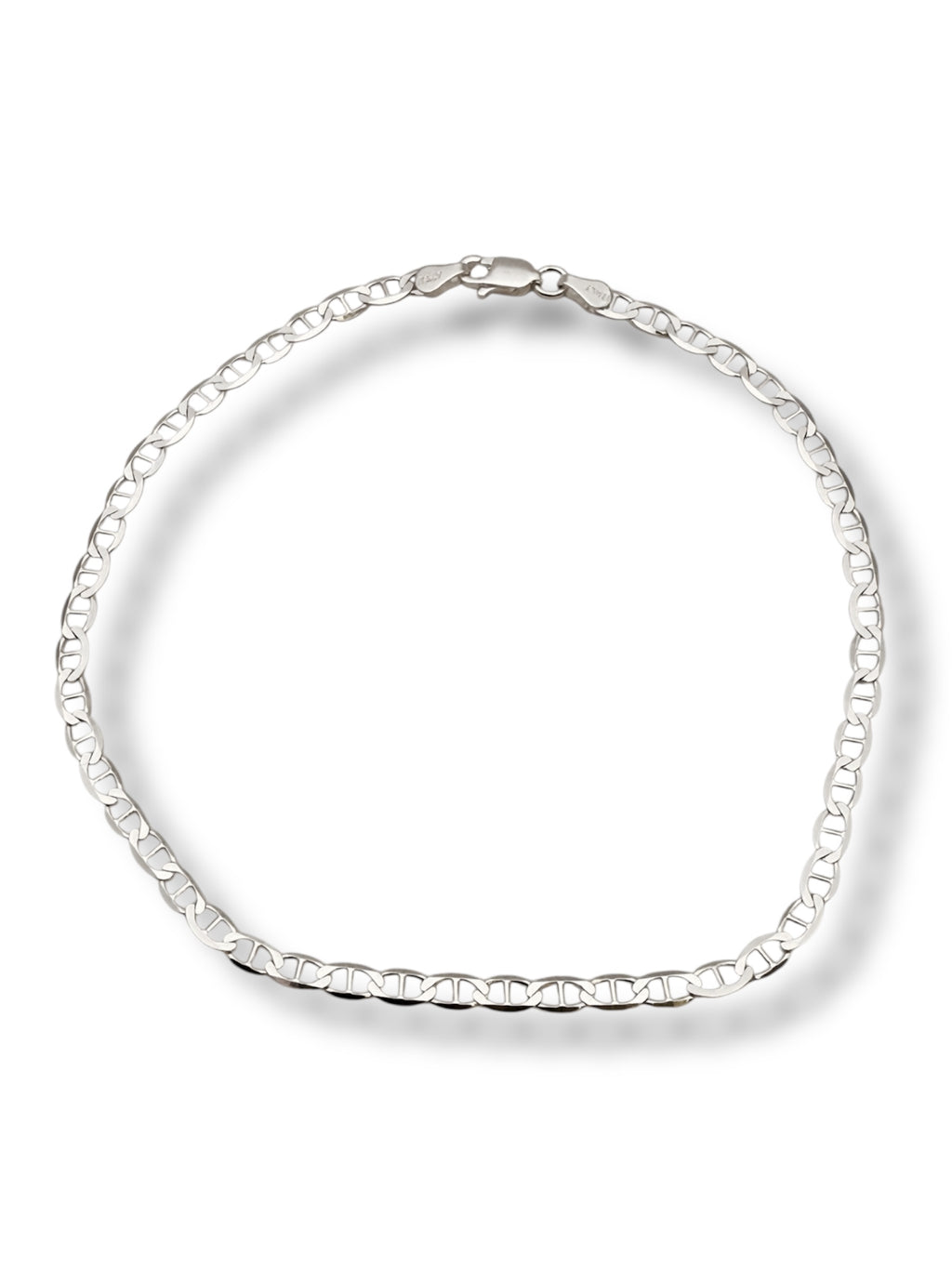 New Sterling Silver Chain Cubic Zirconia Design Anklet