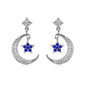 New Sterling Silver Moon & Star Earrings