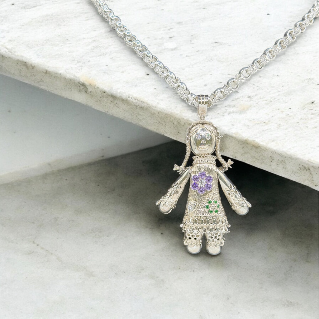 Brand New Sterling Silver Ragdoll Pendant