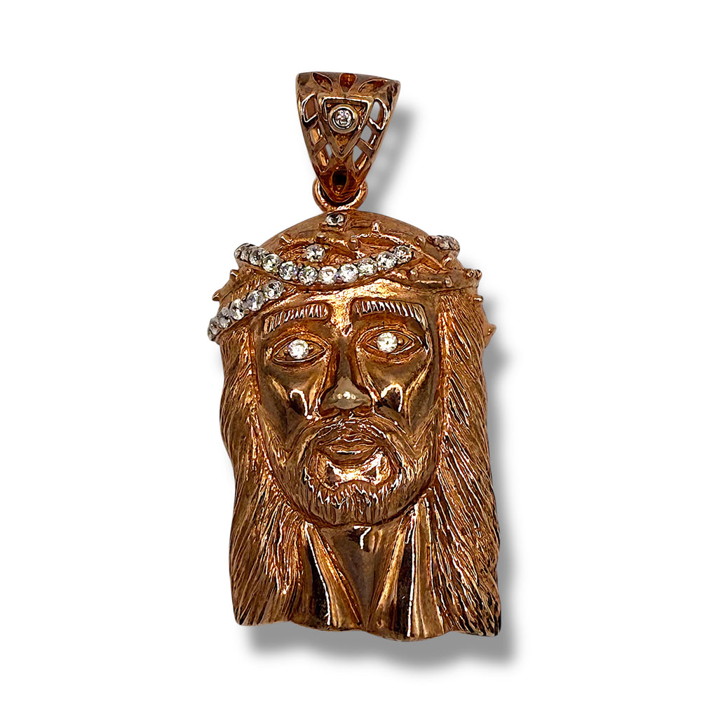 New Gold on Silver Jesus Pendant