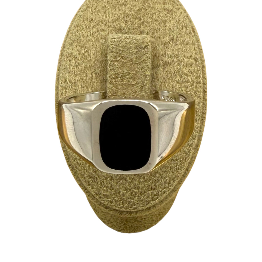 New Men’s Sterling Silver Onyx Ring