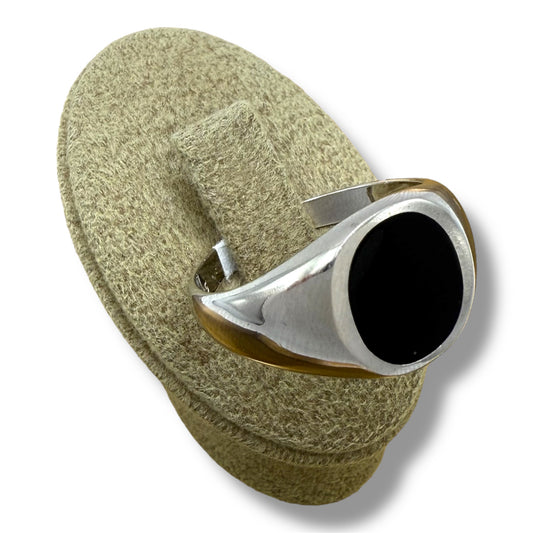 New Men’s Sterling Silver Onyx Ring