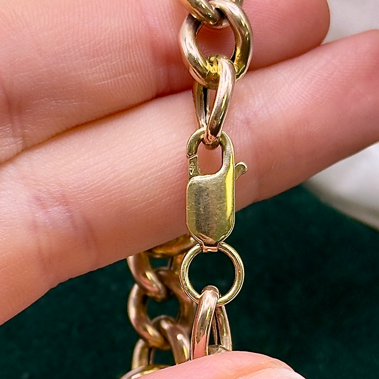 Vintage 9ct Gold Peridot Fancy Link Bracelet – Unisex