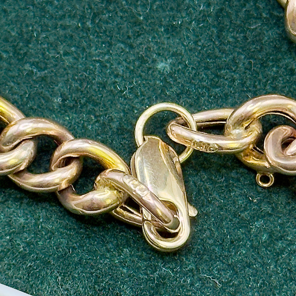 Vintage 9ct Gold Peridot Fancy Link Bracelet – Unisex