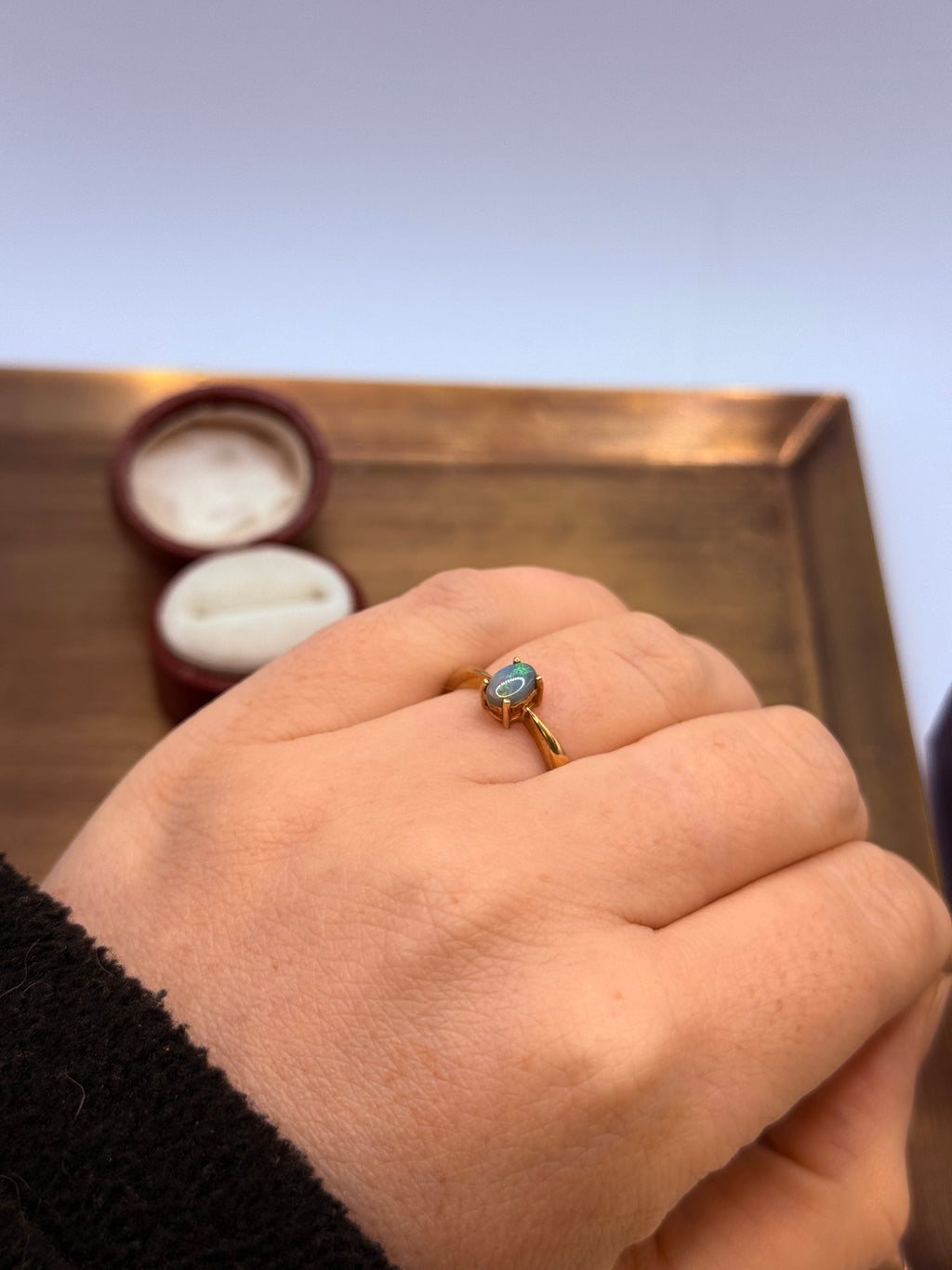 Vintage 9ct Gold Opal Ring – Size N