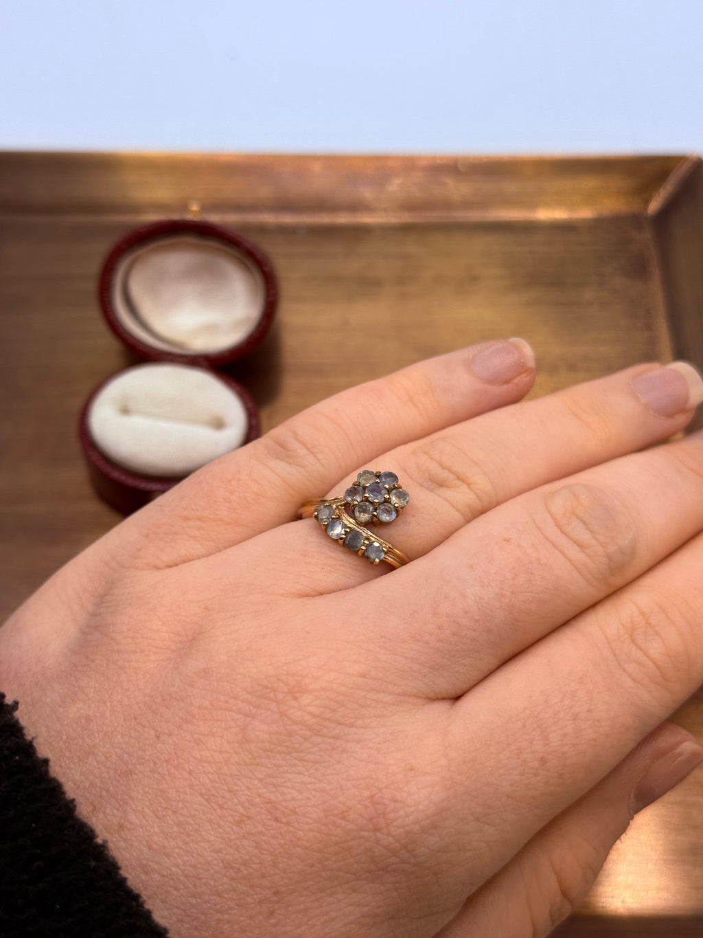 Vintage 9ct Gold Green Amethyst Ring