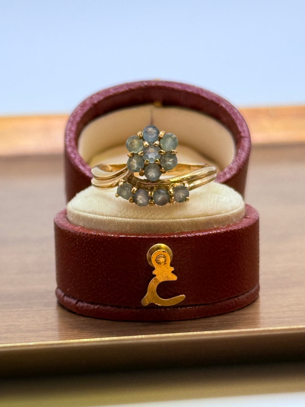 Vintage 9ct Gold Green Amethyst Ring