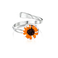 Sunflower jewellery by  Shrieking Violet® Sterling silver adjustable ring with a real flower. Ideal gift for a special friend, mum, wife
