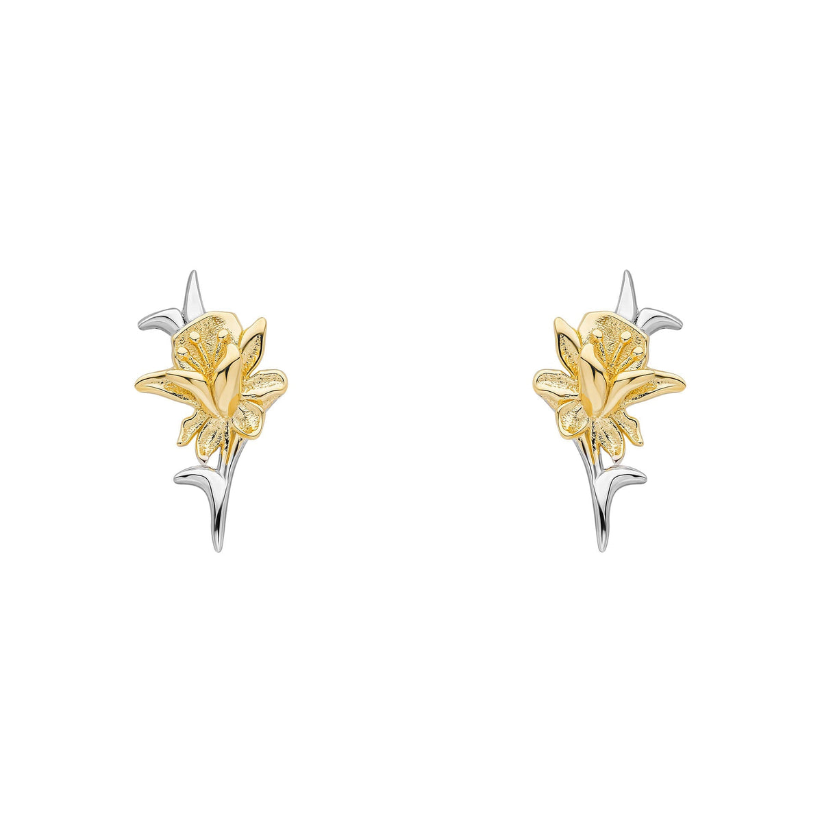 Laura Ashley Silver Heritage Daffodil Stud Earrings