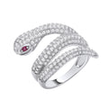 New Sterling Silver CZ Snake Ring