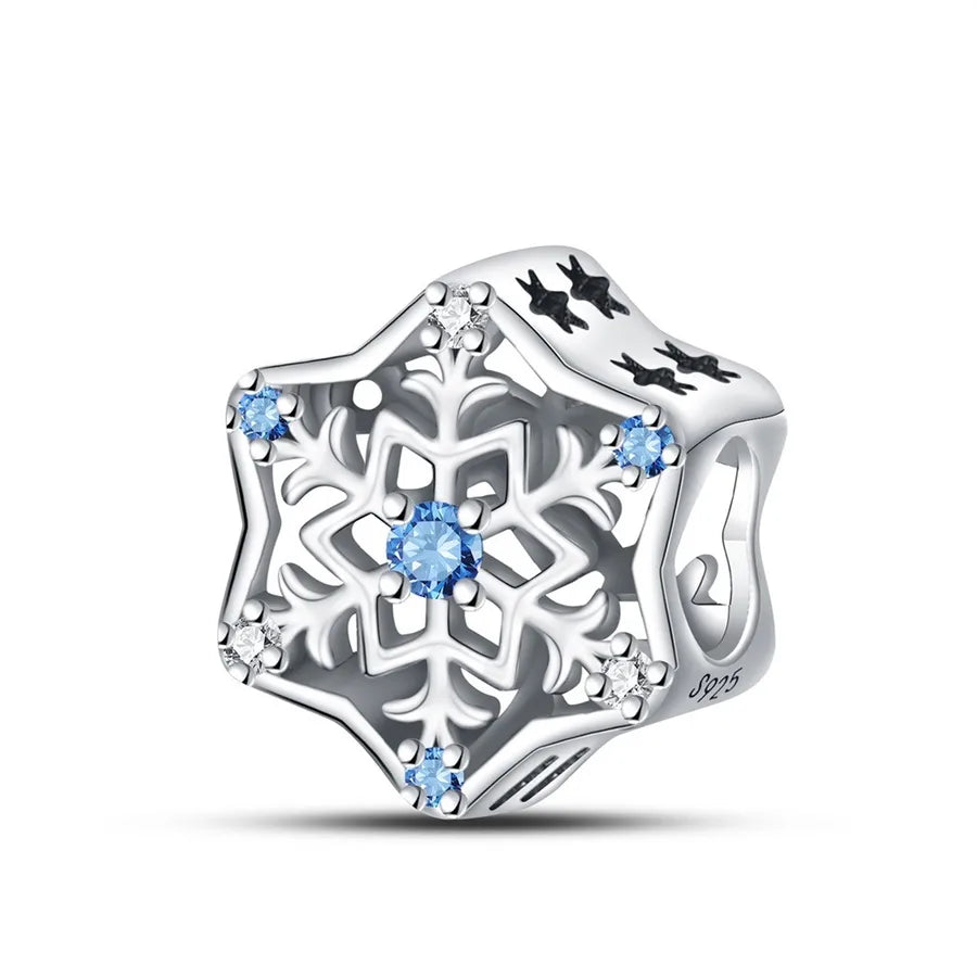 Charming Bead Pendant 925 Pure Silver Christmas Tree Bell Socks Snowflake Bracelet Accessories Attractive Jewelry Parts