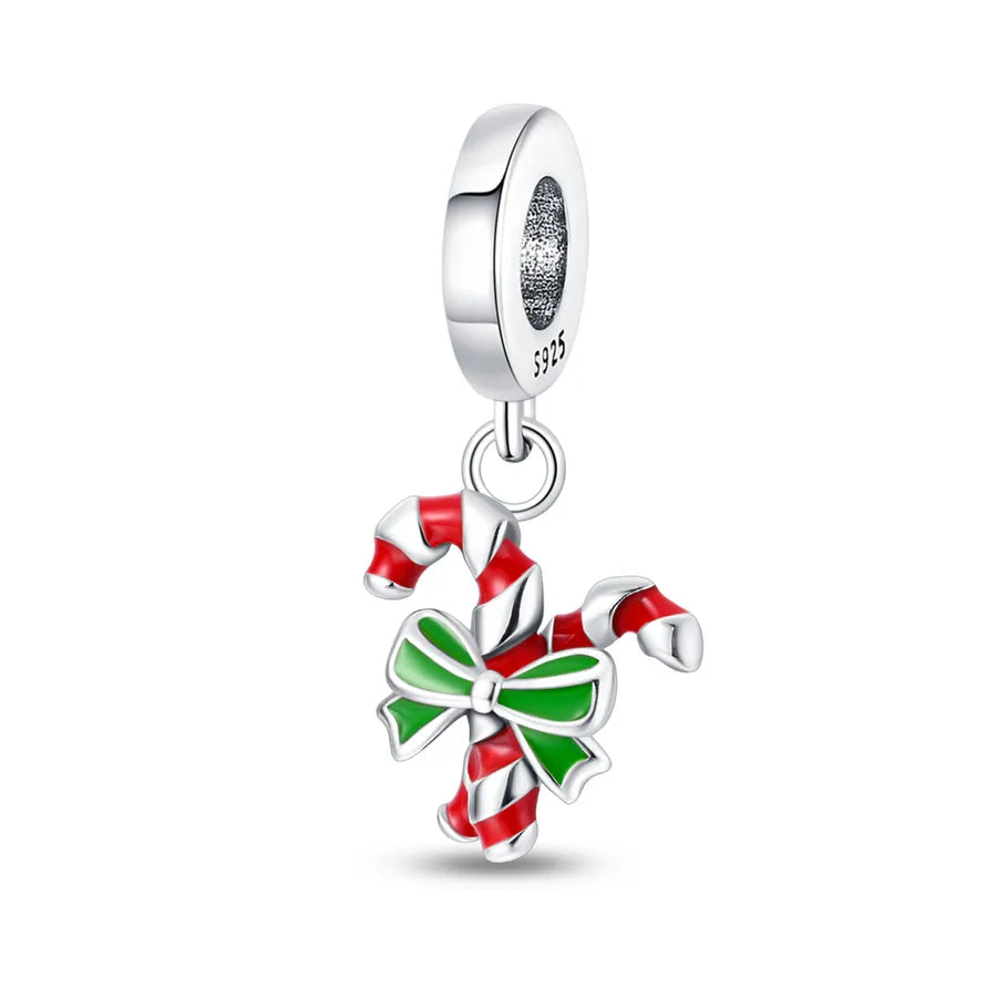 Charming Bead Pendant 925 Pure Silver Christmas Tree Bell Socks Snowflake Bracelet Accessories Attractive Jewelry Parts