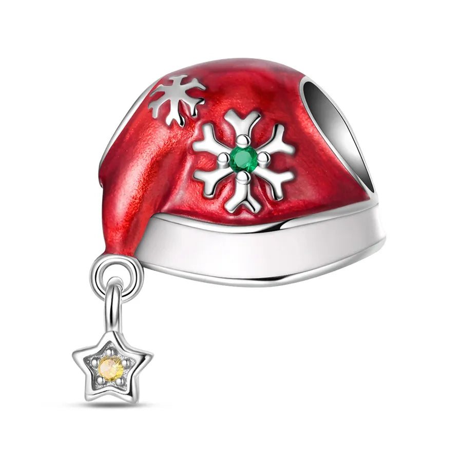 Charming Bead Pendant 925 Pure Silver Christmas Tree Bell Socks Snowflake Bracelet Accessories Attractive Jewelry Parts