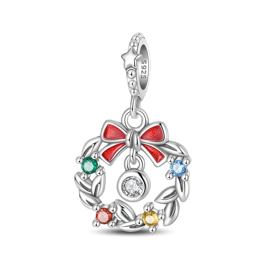 Charming Bead Pendant 925 Pure Silver Christmas Tree Bell Socks Snowflake Bracelet Accessories Attractive Jewelry Parts