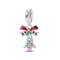 Charming Bead Pendant 925 Pure Silver Christmas Tree Bell Socks Snowflake Bracelet Accessories Attractive Jewelry Parts