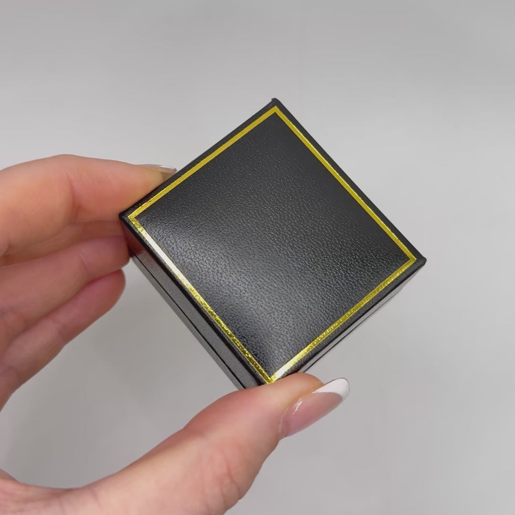 New Black Leather Ring Box