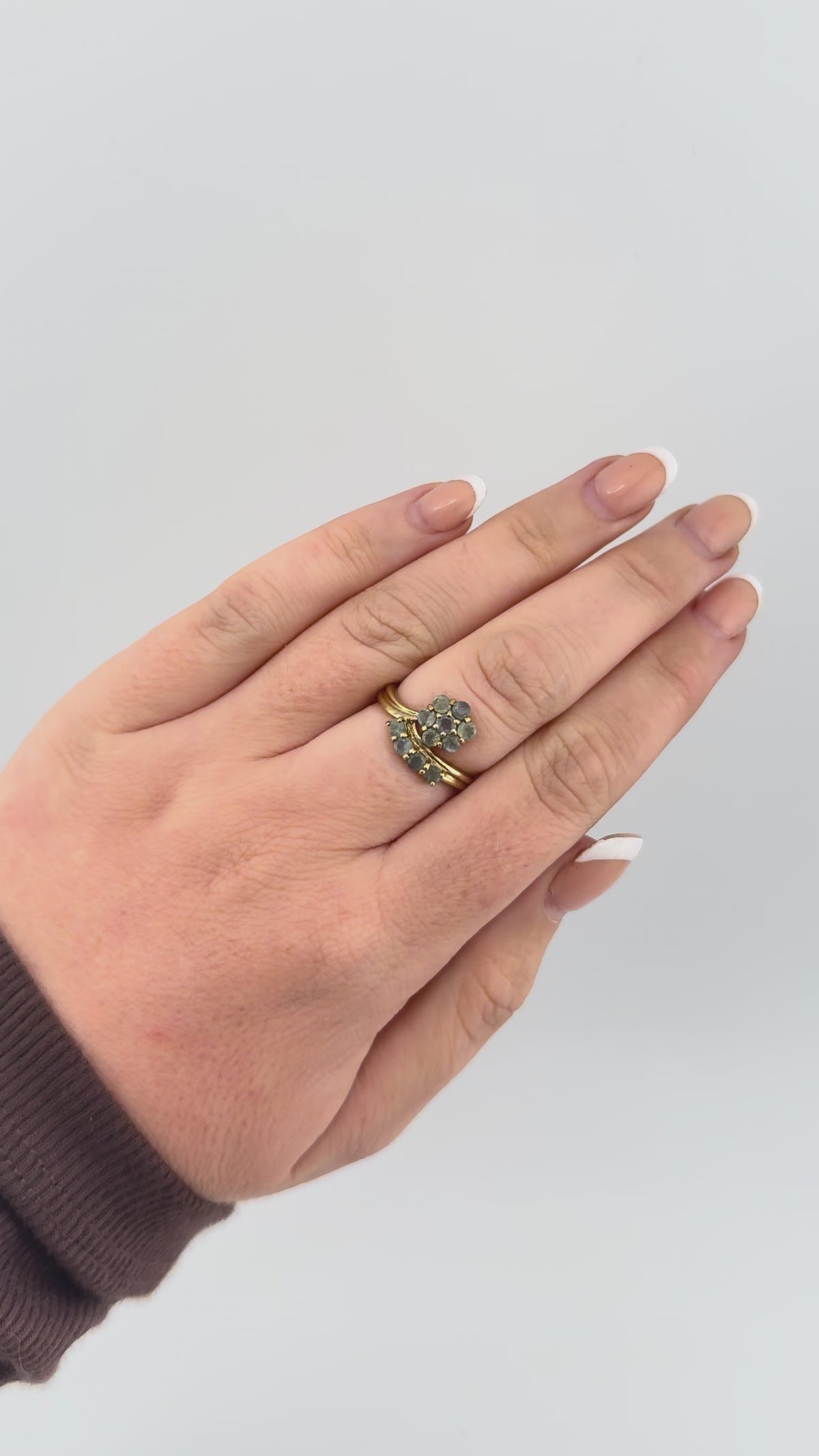 Vintage 9ct Gold Green Amethyst Ring